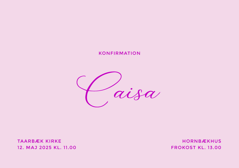 Invitationer - Caisa Konfirmation